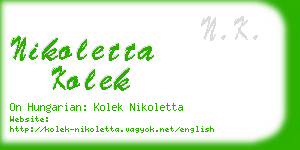 nikoletta kolek business card